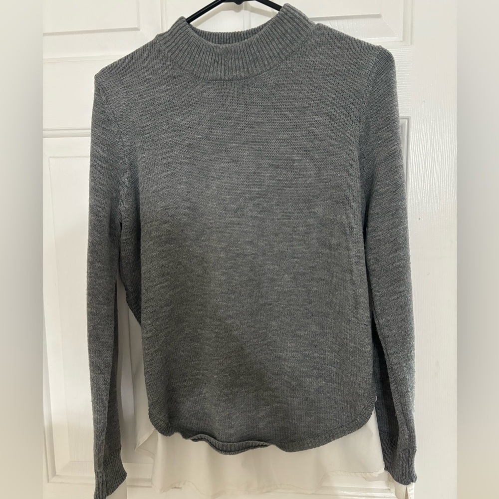 Gray layered-look sweater